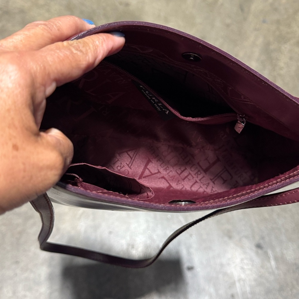 Furla Dark Red Leather Shoulder Bag - Picture 3 of 5